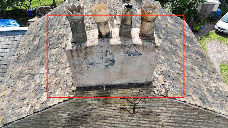 Drone roof inspection in Hollingworth, Tameside